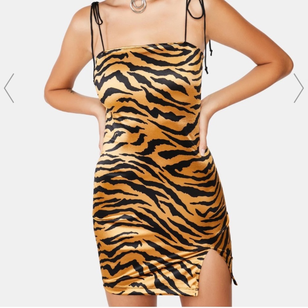 GOLD TIGER VERSO MINI DRESS from DOLLS KILL